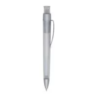 Caneta plástica com corpo leve, clip metálico vazado para fixação elegante e acionamento por clique. Equipada com carga esferográfica azul de 1,0?mm, oferece escrita suave e consistente. Ideal para uso corporativo, escolar ou promocional, com pedido mínimo de 50 unidades.  Especificações:  Comprimento: 13,3?cm  Diâmetro: 1,6?cm  Área para gravação: 4,5?cm x 1,1?cm  Peso aproximado: 10?g