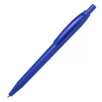 Caneta plástica esferográfica retrátil escrita em azul