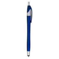 Caneta plástica com ponteira touch screen, carga esferográfica azul e acionamento por clique. OBS.: PEDIDOS MÍNIMO DE 50 PEÇAS!