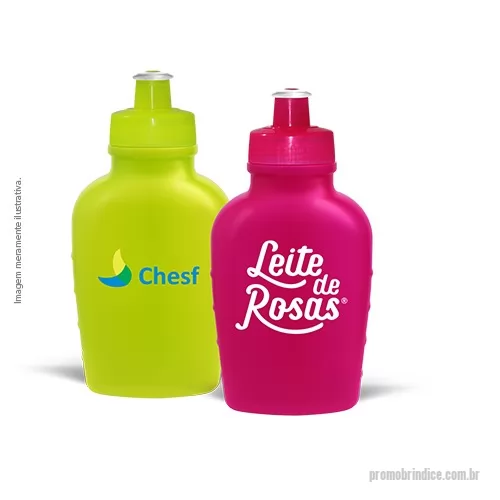 Cantil personalizado - Cantil de Plástico Premium (PE) resistente e flexível, tampa rosqueável em Plástico Premium (PP) e bico em Plástico PVC atóxicos. Acabamento e vedação impecável. Capacidade de 500 ml