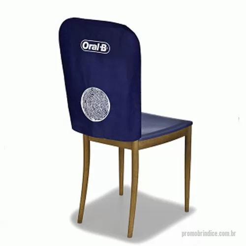 Capa para cadeira personalizada - Capa de Cadeira TNT Capa de cadeira feita em tnt azul-marinho com logo.   