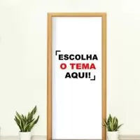 ESCOLHA O TEMA AQUI: "Escolha seu tema aqui" é um anúncio para compra de opções em nosso portfólio. Faça a compra e solicite pelo chat para receber as opções do tema desejado, enviaremos o mais breve possível! Caso tenha duvidas pergunte sobre temas disponíveis pelas perguntas ao vendedor. Estamos aqui para ajudar! Não personalizamos primeiras compras. Contate-nos no chat do último pedido para avaliarmos a possibilidade de desenvolvimentos.  CAPA DE PORTA: • Tamanho - 0,85m de largura x 2,10M de altura • A medida do painel é padrão e não pode ser alterada. • Não acompanha estrutura.  FICHA TÉCNICA: - Material: Tecido Malha Poliéster Flexível 240g/ml - Composição: 95% Poliéster + 5% elastano - Acabamento: Costura em overlock nas laterais - Impressão: Os produtos são produzidos por meio da impressão sublimada com alta resolução, durabilidade e capacidade de reproduzir cores vivas e detalhes finos - Qualidade: Não reflete luz e não amassa - Garantia: Contra defeito de fabricação  MEDIDA P