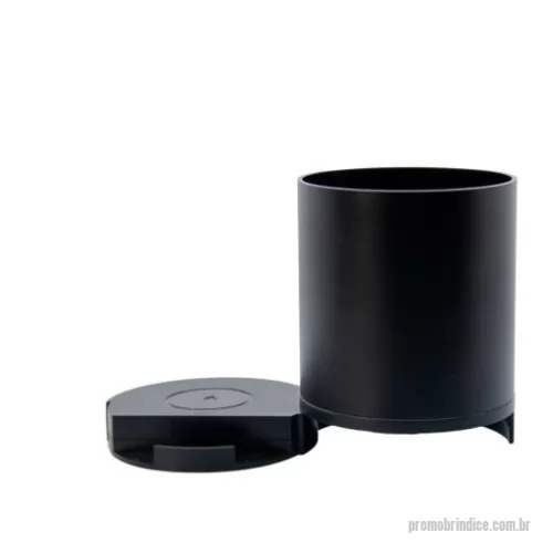 Carregador de celular personalizado - Porta-caneta em alumínio, com HUB e carregador de celular por indução.