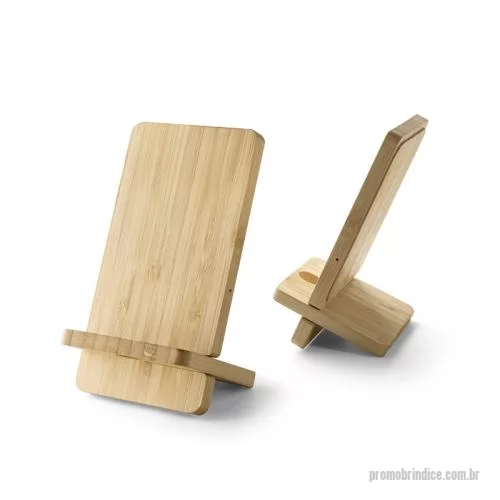 Carregador de pilha personalizado - Carregador Wireless por indução em Bambu Personalizado