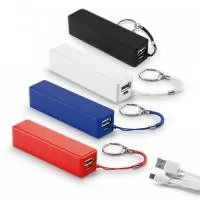 Carregador Portátil Usb Power Bank, bateria externa para celulares, câmeras, mp3, tablets e outros. Tenha sempre uma carga extra. Produto leve você pode carregar em qualquer lugar. Informações Técnicas: Potência de saída 5w, Entrada Nonimal 5v 1000 mA, Saída Nominal 5,3v 1000 mA (máximo), Tempo de Carga de 0 a 3 horas. Gravação Silk Screen ou Etiqueta Resinada.