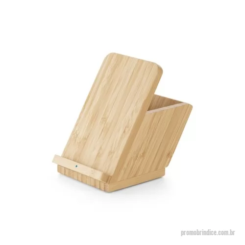 Carregador Wireless personalizado - Carregador Ecológico wireless em bambu Personalizado