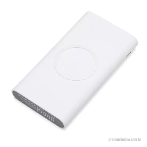 Carregador Wireless personalizado - Carregador Portátil Wireless Power Bank 8000mAh Personalizado