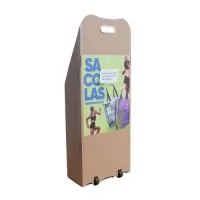 Carrinhos para feiras e eventos , TROLLEY BAG - Modelo C5 Vira Caixa / Organizer , ( MODELO ECÔNOMICO ) - LINHA BRANCA - Kraft / Pardo - com Adesivo em PVC autocolante e Impressão Digital UV. .