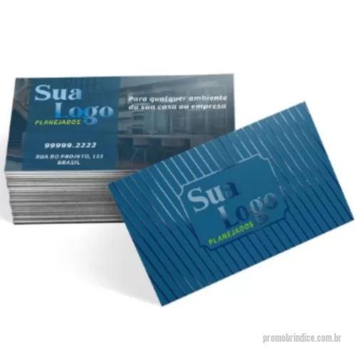 Cartão de visita personalizado - Cartão de visita no tamanho: 9 x 5cm, no Couchê Fosco 300g, impressão frente e verso colorido, com laminação fosca frente e verso e verniz localizado.