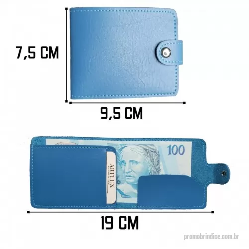 Carteira personalizada - Carteira em material sintético de alta qualidade ou em couro legítimo, carteira slim com ponteira e compartimentos para cartão e dinheiro.
