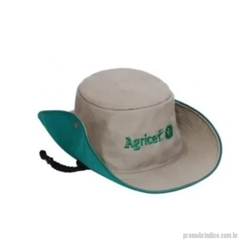 Chapéu Australiano personalizado - FICHA TÉCNICA – CHAPÉU AUSTRALIANO  Produto: Chapéu Australiano Modelo: Aba total com laterais dobráveis Público: Adulto / Unissex Tecido principal: Brim (Sarja)  - Microfibra - Oxford Composição: 100% algodão Gramatura sugerida: 194 g/m² Forro interno: Foro TNT Botões laterais: Metálicos para fixação da aba Cordão (opcional): Poliéster com regulador Personalização: Gravação Silk - Bordado - DTF
