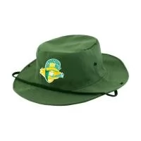 Chapeu Australiano em Brim com Cordão e botões de Pressão na Aba. Personalizações  bordadas em silk ou DTF. Somos especializados na fabricação desse produto em grandes quantidades e prazos apertados.