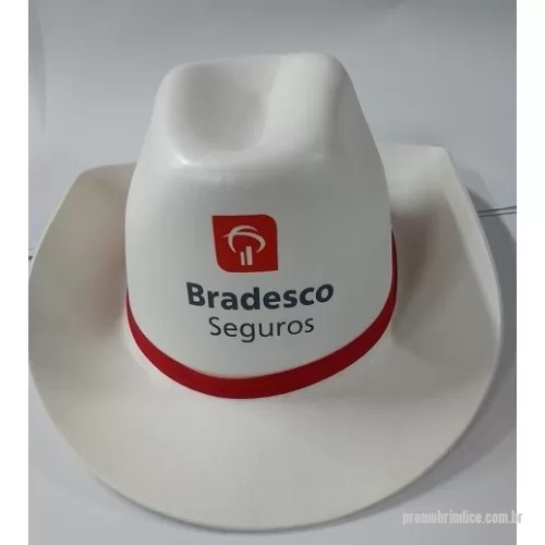 Chapéu de EVA personalizado - Chapéu em E.V.A de 3,00 mm de espessura, sem ilhós de cada lada e fita decorativa sem gravação, impressão uma cor no frontal