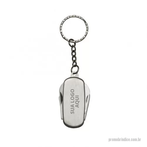 Chaveiro Canivete personalizado - Descubra a praticidade e elegância do Chaveiro Metal Canivete 4 Funções. Com design sofisticado e compacto, este chaveiro multiuso é o brinde perfeito para impressionar seus clientes e parceiros. Equipado com abridor de lata, lixa, lâmina de corte e abridor de garrafa, oferece versatilidade no dia a dia. Personalize com a sua marca e ofereça uma solução prática e estilosa. Ideal para eventos corporativos, campanhas promocionais e brindes de agradecimento. Garanta já o seu e fortaleça sua marca com um presente útil e marcante. Transforme a rotina com estilo e funcionalidade!