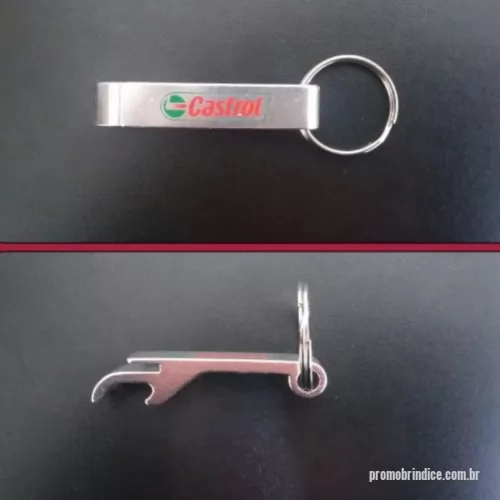 Chaveiro com abridor de garrafa personalizado - Chaveiro de Metal com abridor de lata e garrafa.