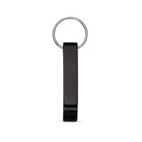 Chaveiro metálico com abridor de garrafas e argola de ferro niquelado.  Altura: 1,3 cm Largura: 1,2 cm Comprimento: 6,5 cm Medidas aproximadas para gravação: (CxL): 1 cm x 5 cm Tamanho: (CxL): 8,5 cm -comprimento com argola