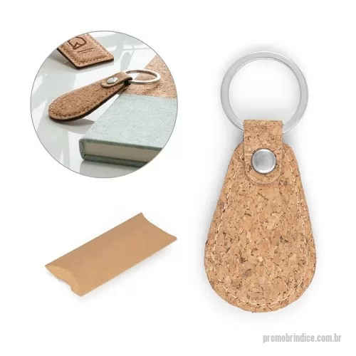 Chaveiro ecológico personalizado - Chaveiro Ecológico em Cortiça Gota