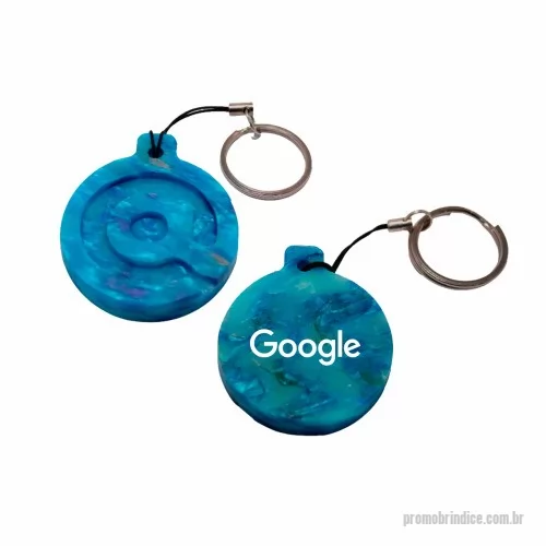 Chaveiro ecológico personalizado - Green Plasticaria, fabricado 100% com plástico reciclado, produto inovador e eco sustentável, medindo 4,7x4,2cm , a escolha ideal para o meio ambiente e para adequação às estratégias corporativas de ESG.