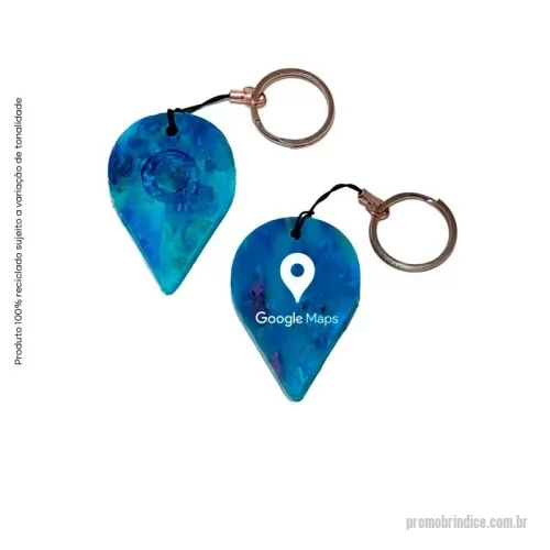 Chaveiro ecológico personalizado - Green Plasticaria, fabricado 100% com plástico reciclado, produto inovador e eco sustentável, medindo 5,5x3,9cm, a escolha ideal para o meio ambiente e para adequação às estratégias corporativas de ESG.
