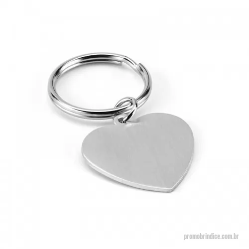 Chaveiro metálico personalizado - Chaveiro em formato de coração em alumínio. 36 x 34 x 2 mm