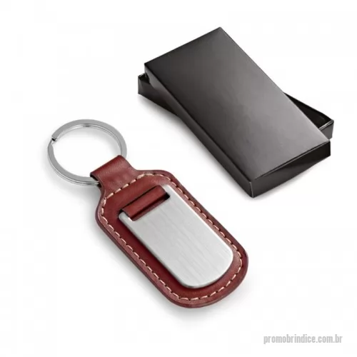 Chaveiro metálico personalizado - Chaveiro em c. sintético e metal. 