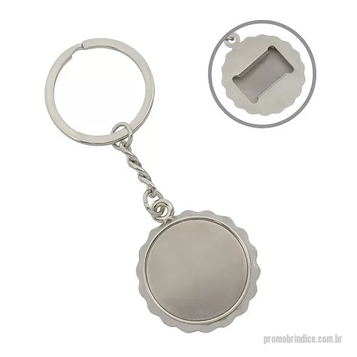 Chaveiro metálico personalizado - Chaveiro Abridor Metal Redondo