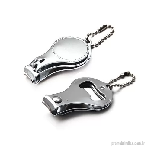 Chaveiro metálico personalizado - Chaveiro Abridor Metal e Cortador de Unhas