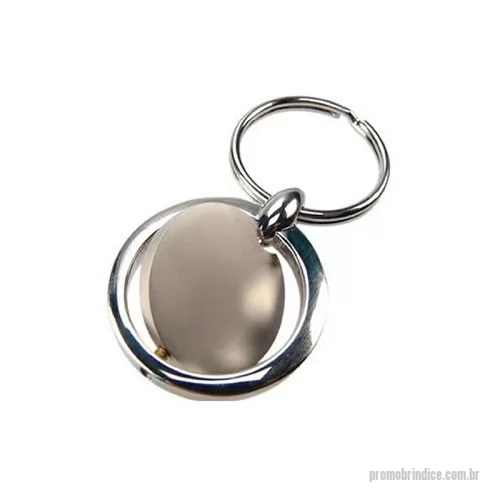 Chaveiro metálico personalizado - Chaveiro Metal Redondo Giratório