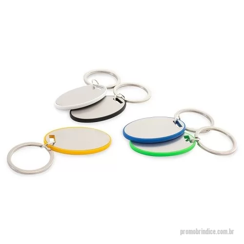 Chaveiro metálico personalizado - Chaveiro Metal Oval