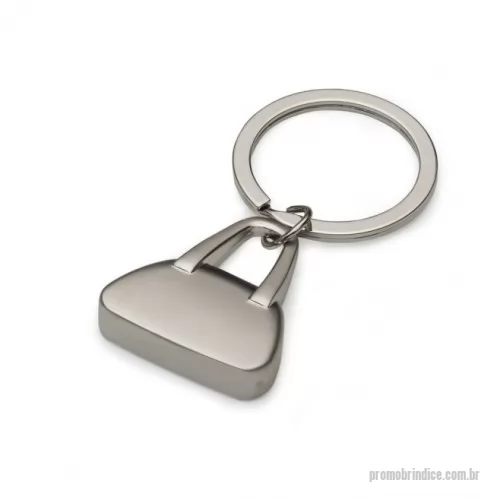 Chaveiro metálico personalizado - Chaveiro em metal com design de bolsa, ideal para brindes criativos e ações promocionais. Sofisticado, compacto e com excelente área para personalização.