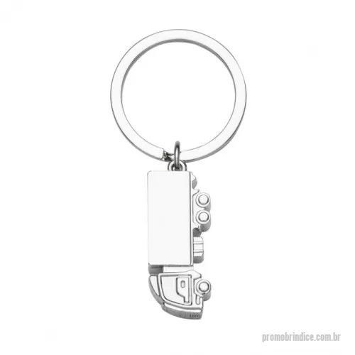 Chaveiro metálico personalizado - Chaveiro em metal no formato de caminhão, ideal para empresas de transporte, logística e ações promocionais criativas.