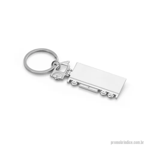 Chaveiro metálico personalizado - Chaveiro em metal em formato de caminhão. Fornecido em caixa presente. 26 x 71 x 3 mm