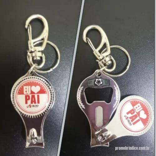 Chaveiro metálico personalizado - Chaveiro Metal com cortador de unha e Abridor de garrafa