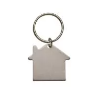  Chaveiro plaquinha metálica em formato casa com pintura fosca, frente e verso liso.