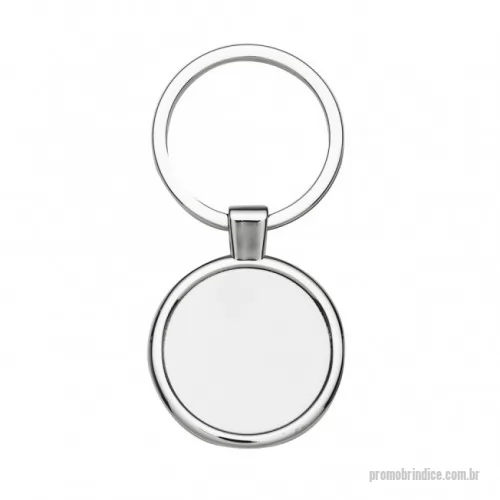 Chaveiro personalizado - Chaveiro de metal redondo com chapa central, verso liso.