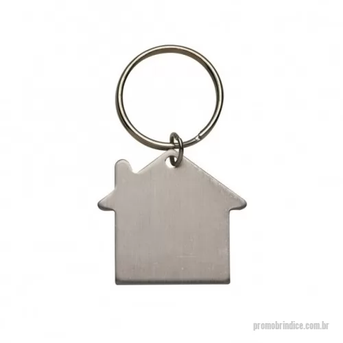 Chaveiro personalizado - Chaveiro plaquinha metálica em formato casa com pintura fosca, frente e verso liso.
