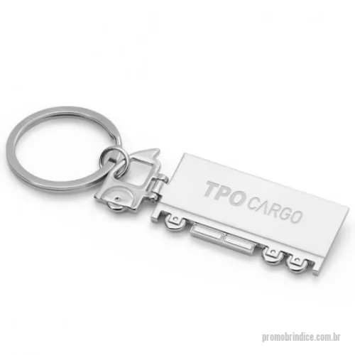 Chaveiro personalizado - Chaveiro em metal em formato de caminhão. Fornecido em caixa de oferta. 26 x 71 x 3 mm