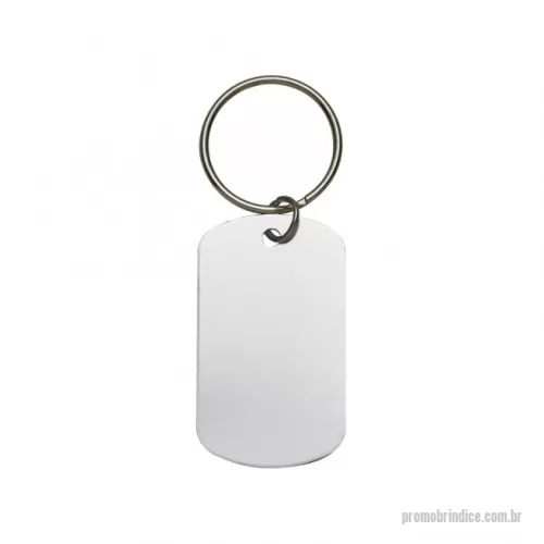 Chaveiro personalizado - Chaveiro de metal retangular com detalhes em nylon, caixa com berço aveludado. Dimensão Produto: 8,5x3,4cm Peso do Produto: 0,036kg