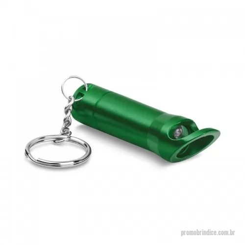 Chaveiro personalizado - Lanterna em metal com 3 LEDs, abridor de garrafas e chaveiro. Incluso 3 pilhas LR44.