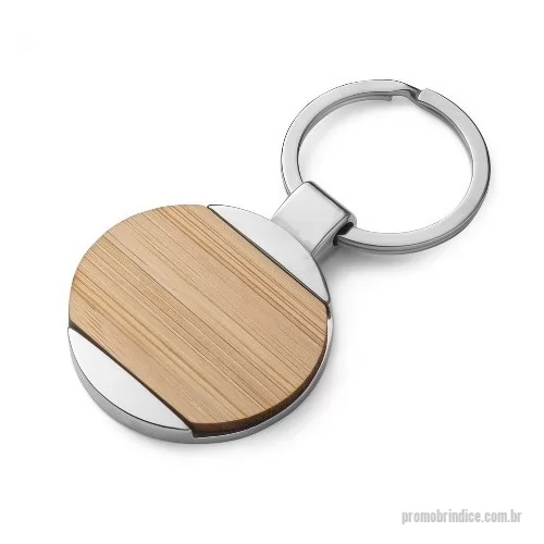 Chaveiro personalizado - Chaveiro de metal + bambu, acompanha caixa imitando bambu com berço para encaixe do chaveiro.