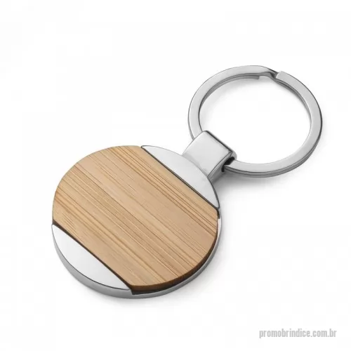 Chaveiro personalizado - Chaveiro de metal + bambu, acompanha caixa imitando bambu com berço para encaixe do chaveiro.