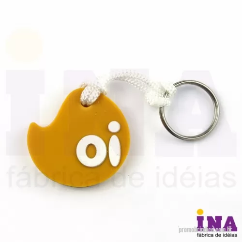 Chaveiro personalizado - Chaveiro Emborrachado Gravação em Alto relevo com a logo do cliente.  Desenvolvimento de formato e marca específica. Acabamento em cordão de nylon e argola (ou em corrente metálica e argola). Faça seu orçamento.