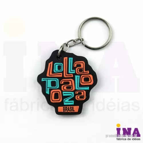 Chaveiro personalizado - Chaveiro Emborrachado Gravação em Alto relevo com a logo do cliente.  Desenvolvimento de formato e marca específica. Acabamento em cordão de nylon e argola (ou em corrente metálica e argola). Faça seu orçamento.