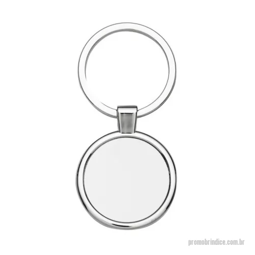 Chaveiro personalizado - Chaveiro de metal redondo com chapa central, verso liso.