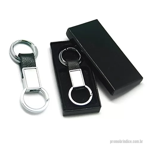 Chaveiro personalizado - Chaveiro Metal com 2 Argolas e Mosquetão