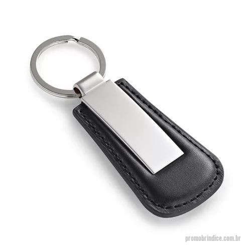 Chaveiro personalizado - Chaveiro Metal com Detalhe em Couro Sintético