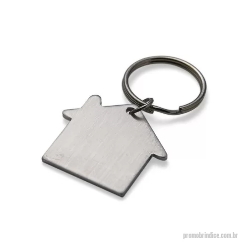 Chaveiro personalizado - Chaveiro plaquinha metálica em formato casa com pintura fosca, frente e verso liso.