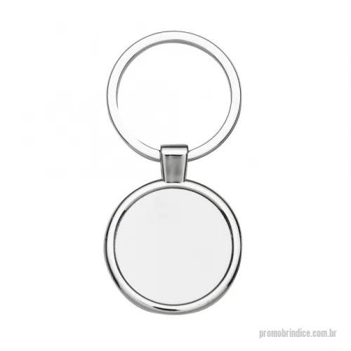 Chaveiro personalizado -  Chaveiro de metal redondo com chapa central, verso liso.