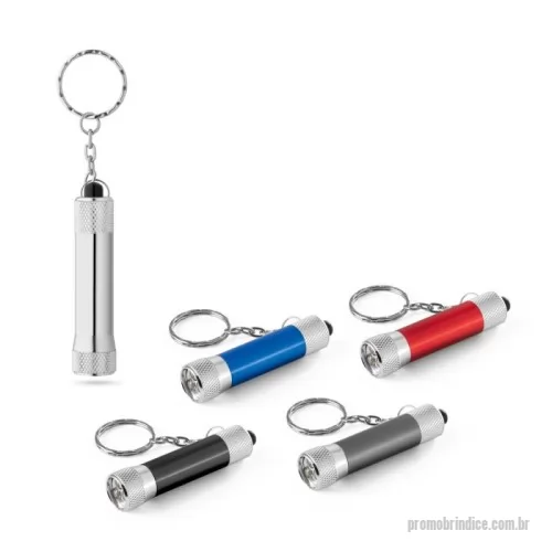 Chaveiro personalizado - Chaveiro em alumínio com lanterna de 3 luzes LEDs