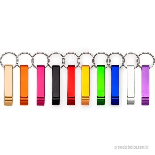 Chaveiro personalizado - Chaveiro abridor de garrafas em metal com argola em ferro niquelado.  Altura :  8,6 cm  Largura :  1,2 cm  Profundidade :  1,4 cm